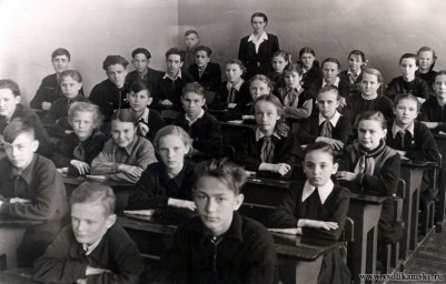 Школа №4, 6"б" класс, 1956 год, Боровск.