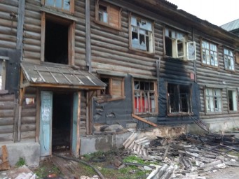 В Соликамске произошел пожар в доме 166 по улице Калийная 1