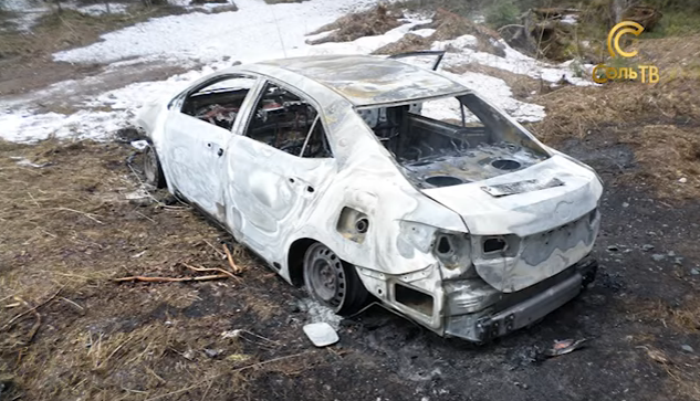 В Соликамском районе на дороге между Жуланово и Тохтуево сгорел автомобиль