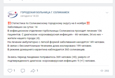 Умер девятый соликамец с диагнозом «коронавирусная инфекция»